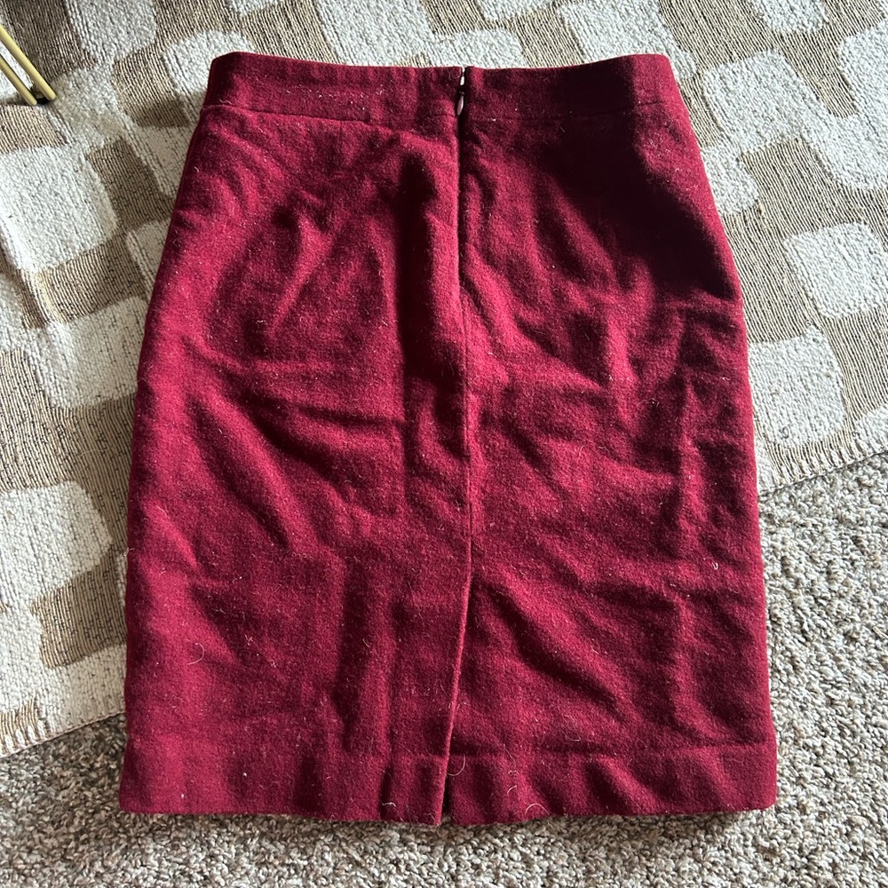 J. Crew Pencil Skirt | Size 2 | Red Felted | Office Wear
